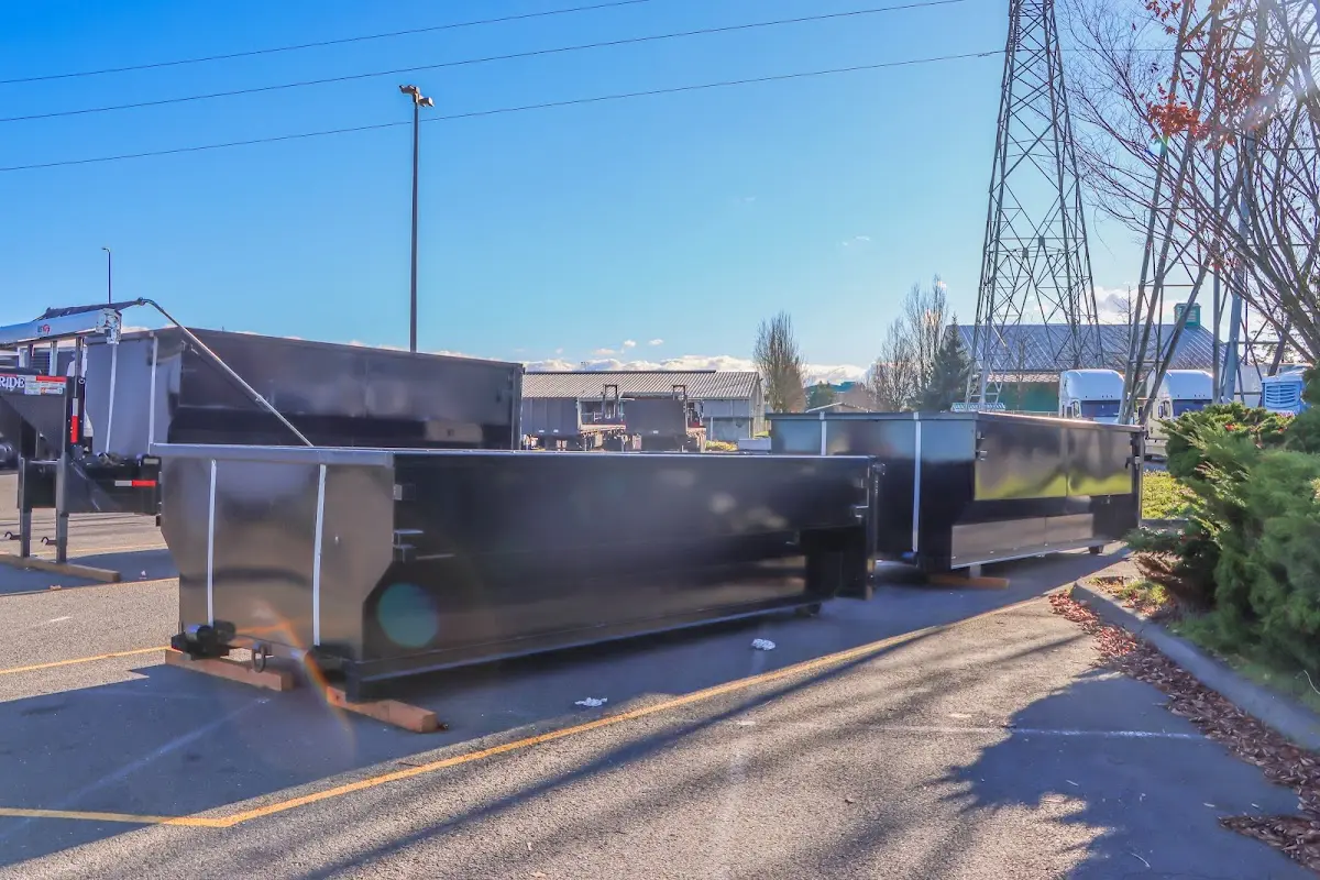 Roll-off dumpster ready for waste disposal at job site for Roll Off Dumpster Rental in Sparta